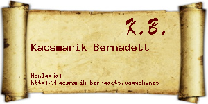 Kacsmarik Bernadett névjegykártya