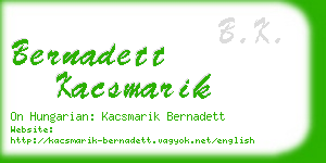 bernadett kacsmarik business card